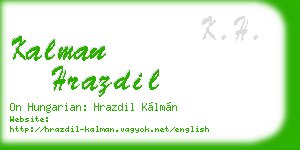 kalman hrazdil business card