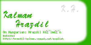 kalman hrazdil business card